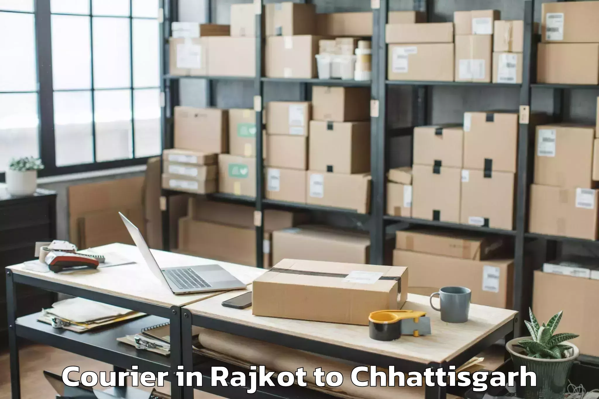 Top Rajkot to Sarguja University Ambikapur Courier Available